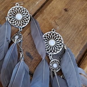 Feather dangle earrings